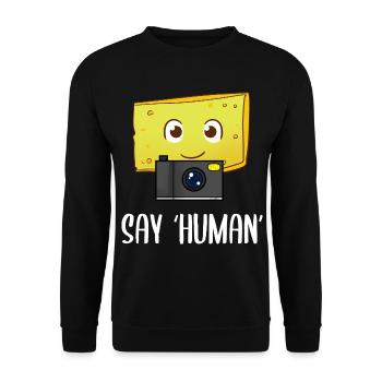 Say Human Fotograf - Unisex Pullover - Schwarz - Vorne - Alina (178cm) & Michal (187cm)