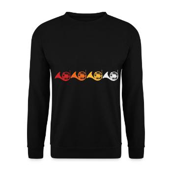 Horn French Horn Horn Orchestra Gift - Unisex Sweatshirt - black - Front - Alina (178cm) & Michal (187cm)