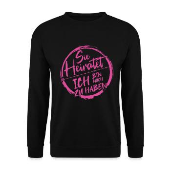 Brautjungfer Trauzeugin Geschenk - Unisex Pullover - Schwarz - Vorne - Alina (178cm) & Michal (187cm)
