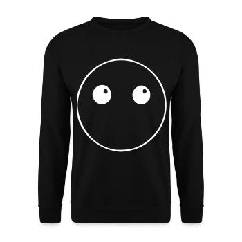 Emoji Schweigen Skizze weiß - Unisex Pullover - Schwarz - Vorne - Alina (178cm) & Michal (187cm)