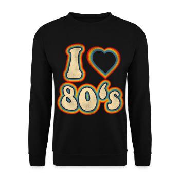 ich liebe die 80er Regenbogen Shirt - Unisex Pullover - Schwarz - Vorne - Alina (178cm) & Michal (187cm)