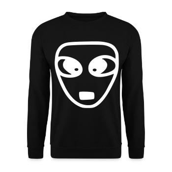 Emoji Sketch Alien blanc - Sweat-shirt Unisexe - noir - Devant - Alina (178cm) & Michal (187cm)