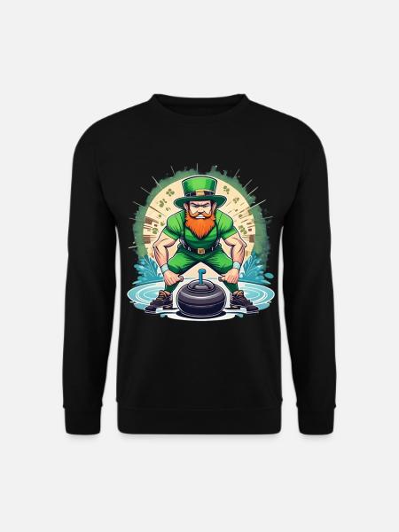 Curling Trèfle de la Saint-Patrick - Sweat-shirt Unisexe - noir