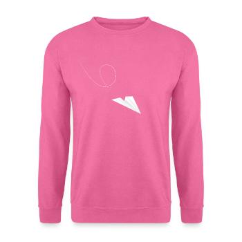 Avion en papier - Sweat-shirt Unisexe - rose - Devant
