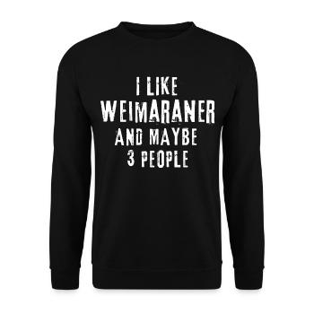 Weimaraner - Unisex Pullover - Schwarz - Vorne - Alina (178cm) & Michal (187cm)