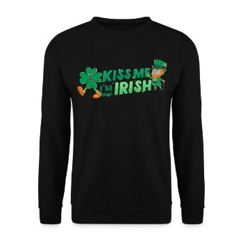 Fröhlichen St Patrick Tag. St. Patrick's Day! - Unisex Pullover - Schwarz - Vorne - Alina (178cm) & Michal (187cm)
