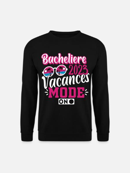 Baccalauréat 2023 Cadeau Réussite Bac Vacances - Sweat-shirt Unisexe - noir