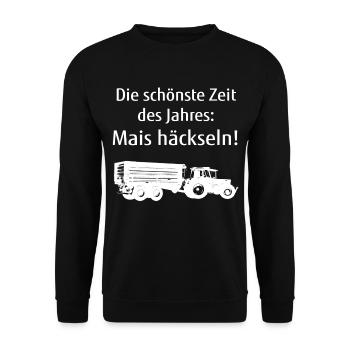 Die schönste Zeit des Jahres Mais häckseln - Unisex Pullover - Schwarz - Vorne - Alina (178cm) & Michal (187cm)