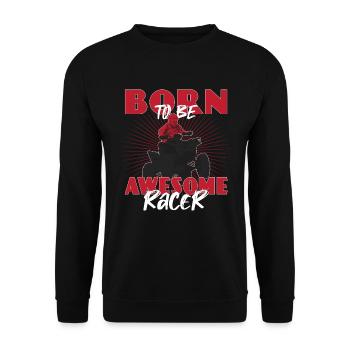 Born to ride a quad bike - Unisex Sweatshirt - black - Front - Alina (178cm) & Michal (187cm)