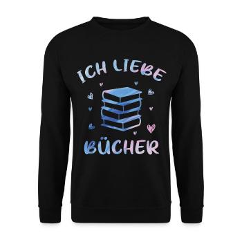 Ich Liebe Bücher | Die Tut Nix Die Will Nur Bücher - Unisex Pullover - Schwarz - Vorne - Alina (178cm) & Michal (187cm)