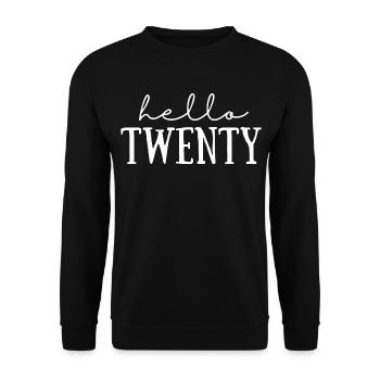 20th birthday - Unisex Sweatshirt - black - Front - Alina (178cm) & Michal (187cm)