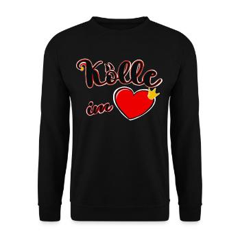 Carnaval - Cologne - Kölle Alaaf - Cologne - Coeur - Sweat-shirt Unisexe - noir - Devant - Alina (178cm) & Michal (187cm)