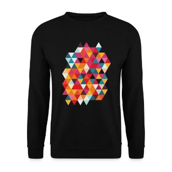 Hipster Triangles Geometric, Dreiecke Geometrie - Unisex Pullover - Schwarz - Vorne - Alina (178cm) & Michal (187cm)