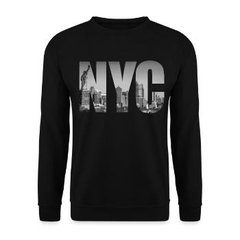 NEW YORK Design T-Shirt NYC Stylish Trend - Unisex Sweatshirt - black - Front - Alina (178cm) & Michal (187cm)