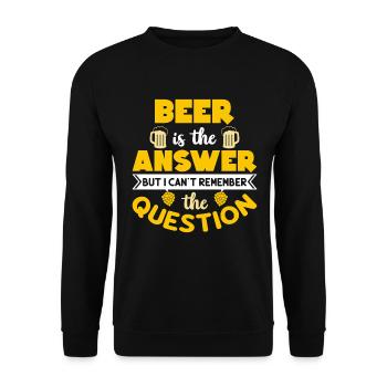 La biere est la reponse - Sweat-shirt Unisexe - noir - Devant - Alina (178cm) & Michal (187cm)