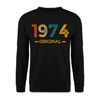 1974 Original - Unisex Pullover - Schwarz - Vorne - Alina (178cm) & Michal (187cm)