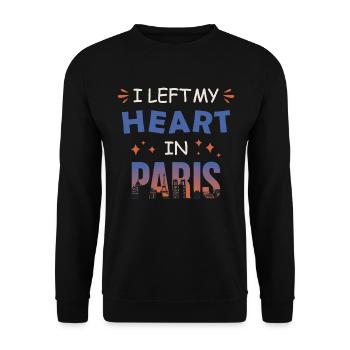 J’ai laissé mon cœur à Paris - Sweat-shirt Unisexe - noir - Devant - Alina (178cm) & Michal (187cm)