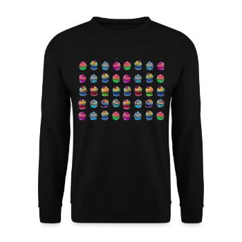 Lots of colorful muffins tartlets - Unisex Sweatshirt - black - Front - Alina (178cm) & Michal (187cm)