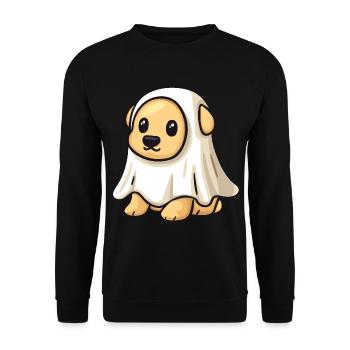 Golden Retriever Hund Halloween Geist - Unisex Pullover - Schwarz - Vorne - Alina (178cm) & Michal (187cm)