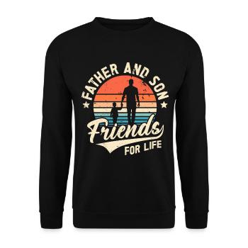Papa et fils amis pour la vie - Sweat-shirt Unisexe - noir - Devant - Alina (178cm) & Michal (187cm)