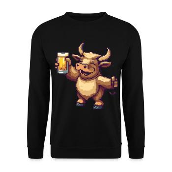 Bière Taurus Pixel - Sweat-shirt Unisexe - noir - Devant - Alina (178cm) & Michal (187cm)