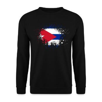 Cuba flag paint splashes Caribbean Cuba Havana - Unisex Sweatshirt - black - Front - Alina (178cm) & Michal (187cm)
