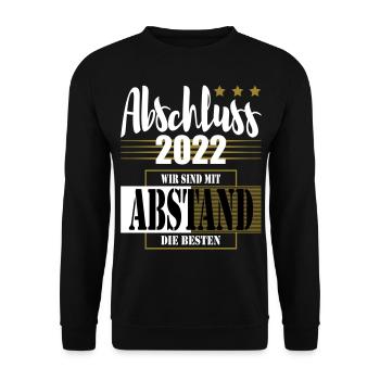 Abschluss 2022 Wir sind mit Abstand die Besten - Unisex Pullover - Schwarz - Vorne - Alina (178cm) & Michal (187cm)