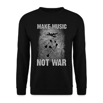 Make Music, not War. - Unisex Sweatshirt - black - Front - Alina (178cm) & Michal (187cm)