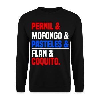 Puerto Rico Flagge | Puerto Ricaner Geschenkideen - Unisex Pullover - Schwarz - Vorne - Alina (178cm) & Michal (187cm)