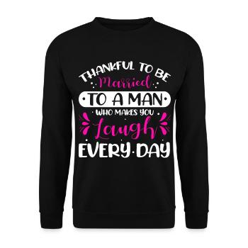 Valentins Tag Beziehung Liebes Spruch - Unisex Pullover - Schwarz - Vorne - Alina (178cm) & Michal (187cm)