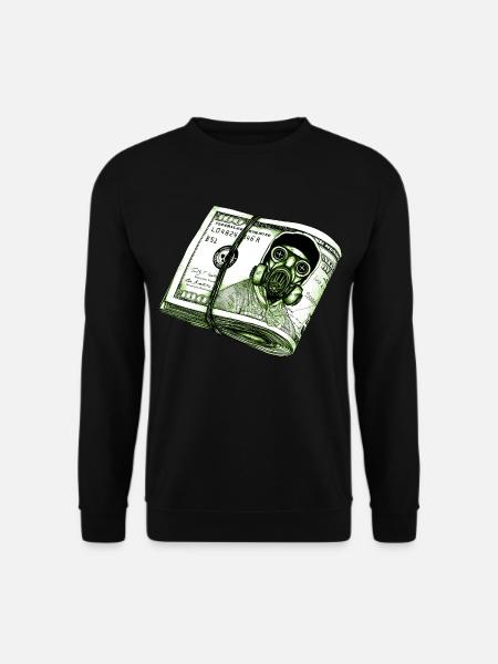 Gasmaske-Dollar - Unisex Pullover - Schwarz