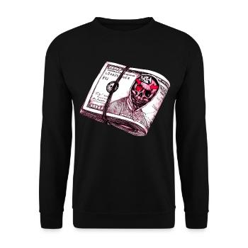Schädel-Dollar - Unisex Pullover - Schwarz - Vorne - Alina (178cm) & Michal (187cm)