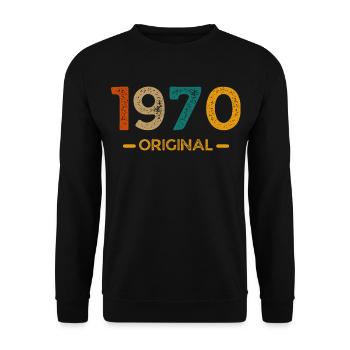 1970 Original - Unisex Pullover - Schwarz - Vorne - Alina (178cm) & Michal (187cm)