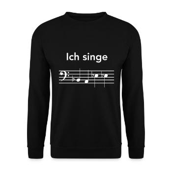 Ich singe Bass - Unisex Pullover - Schwarz - Vorne - Alina (178cm) & Michal (187cm)