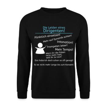 Leiden eines Dirigenten - Unisex Pullover - Schwarz - Vorne - Alina (178cm) & Michal (187cm)