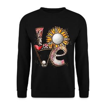 Love Golf Player Golfing - Unisex Sweatshirt - black - Front - Alina (178cm) & Michal (187cm)