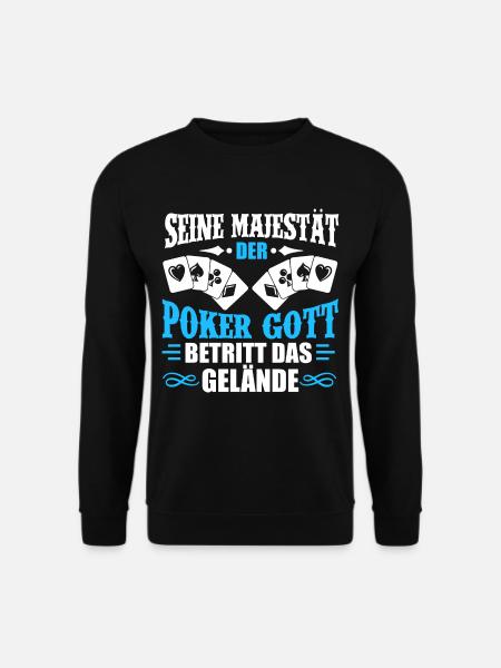 POKER GOTT / KARTEN / GAMBLE / HOBBY - Unisex Pullover - Schwarz