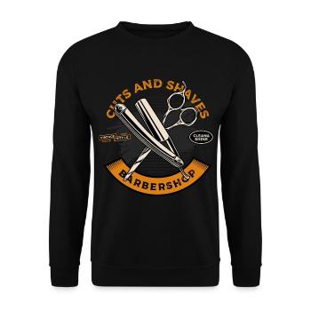 Barber Barber Shop Rasage Bart Barbier - Sweat-shirt Unisexe - noir - Devant - Alina (178cm) & Michal (187cm)