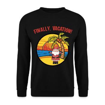 Vacances du Père Noël Nikolaus enfin des vacances - Sweat-shirt Unisexe - noir - Devant - Alina (178cm) & Michal (187cm)