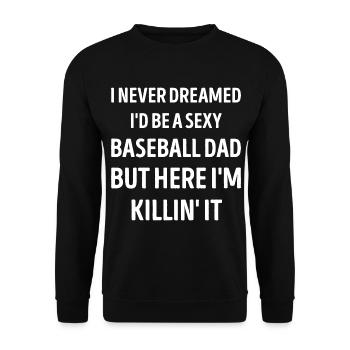Baseball Papa Lustiger Vater Witz - Unisex Pullover - Schwarz - Vorne - Alina (178cm) & Michal (187cm)