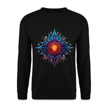 Colorful flower or star - Unisex Sweatshirt - black - Front - Alina (178cm) & Michal (187cm)