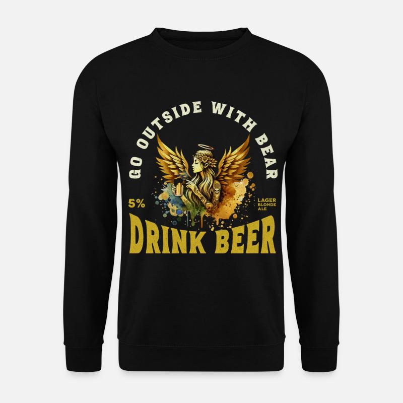 Trinkender Engel - Unisex Pullover - Schwarz