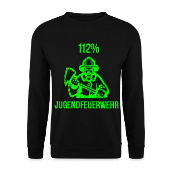 Jugendfeuerwehr Feuerwehrmann Feuerwehr Geschenk - Unisex Pullover - Schwarz - Vorne - Alina (178cm) & Michal (187cm)