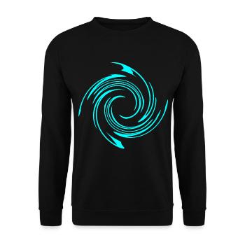 Wirbel Spirale Kringel Muster Shirt Geschenk Idee - Unisex Pullover - Schwarz - Vorne - Alina (178cm) & Michal (187cm)