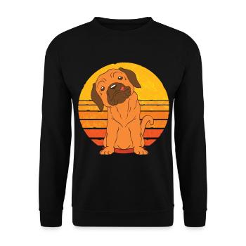 Dog Lover Dog Gift Retro Puggle - Unisex Sweatshirt - black - Front - Alina (178cm) & Michal (187cm)