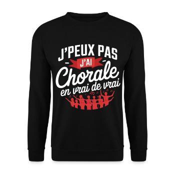 I can't I have Chorale En vrie de vrai - Unisex Sweatshirt - black - Front - Alina (178cm) & Michal (187cm)
