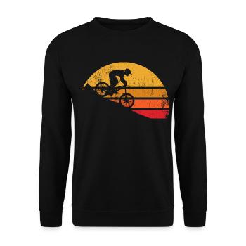 VTT descente vintage - Sweat-shirt Unisexe - noir - Devant - Alina (178cm) & Michal (187cm)