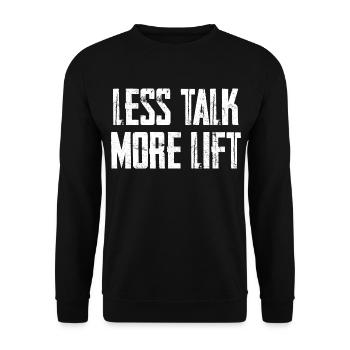 Less Talk More Lift Bodybuilding - Unisex Sweatshirt - black - Front - Alina (178cm) & Michal (187cm)