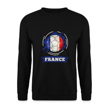 Soccer country flag France - Unisex Sweatshirt - black - Front - Alina (178cm) & Michal (187cm)