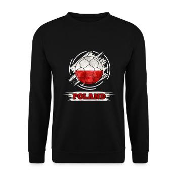 Soccer country flag of Poland - Unisex Sweatshirt - black - Front - Alina (178cm) & Michal (187cm)